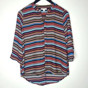 Dana Buchman Tunic Blouse Size Medium Multi-colored